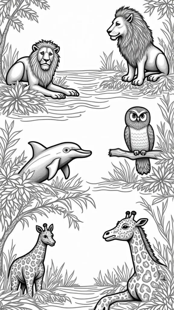 coloring pages wild animals